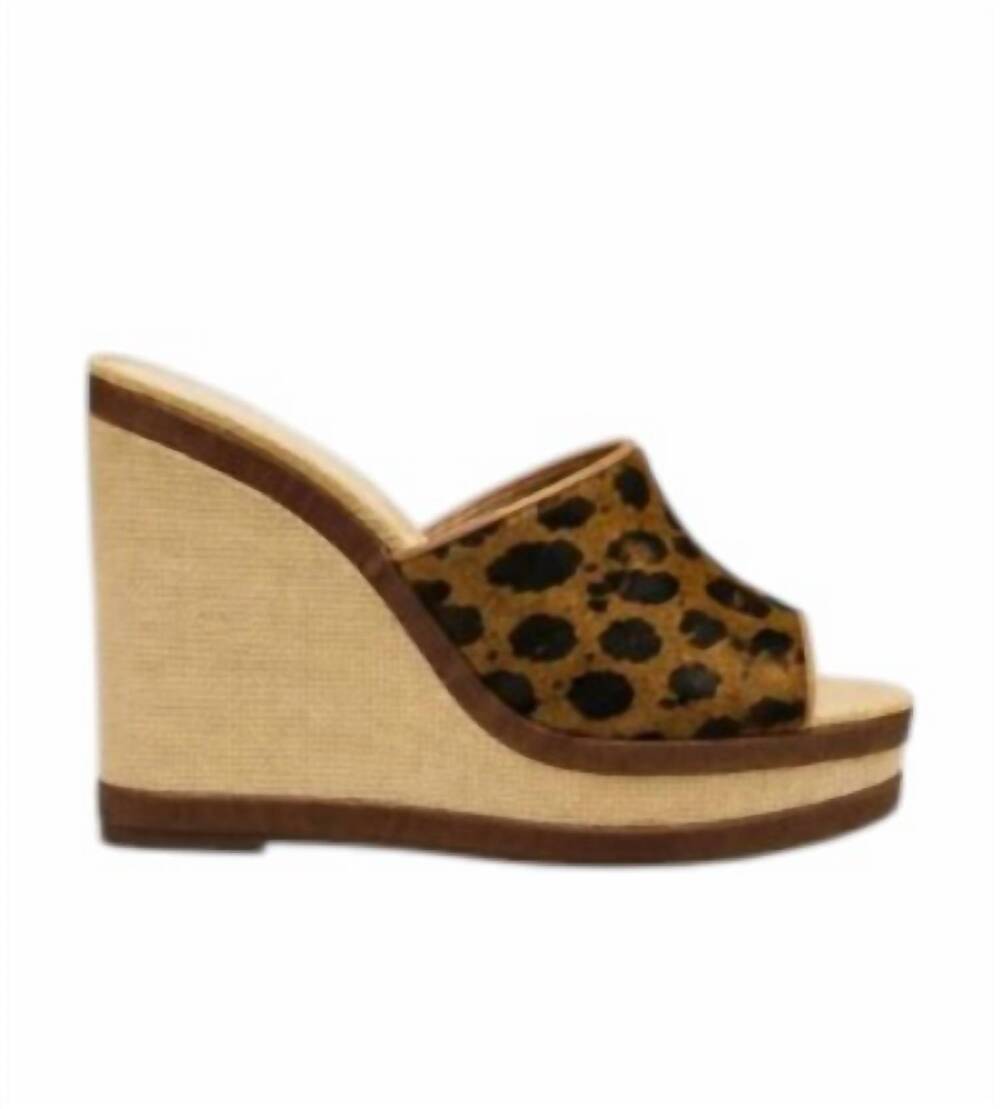 NEW SCHULTZ women's dark weekend wedge sandal in leopard